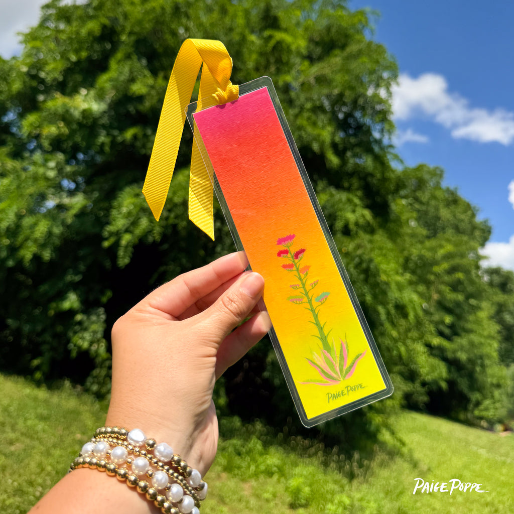 "Technicolor Agave" Ribboned Bookmark