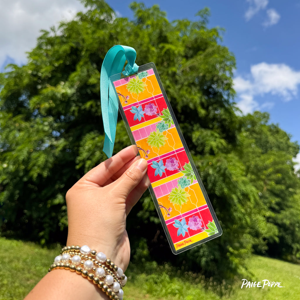 "Scottsdale Succulents" Ribboned Bookmark