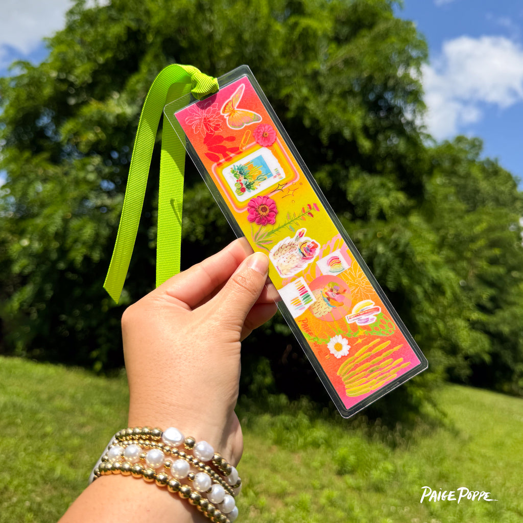 "Technicolor Botanical" Ribboned Bookmark