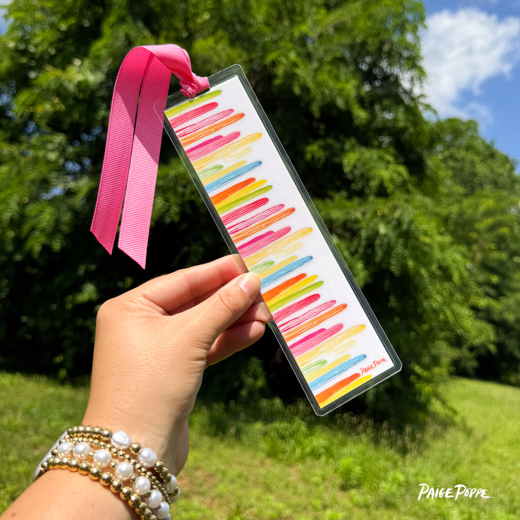 "Rainbow Saguaros" Ribboned Bookmark