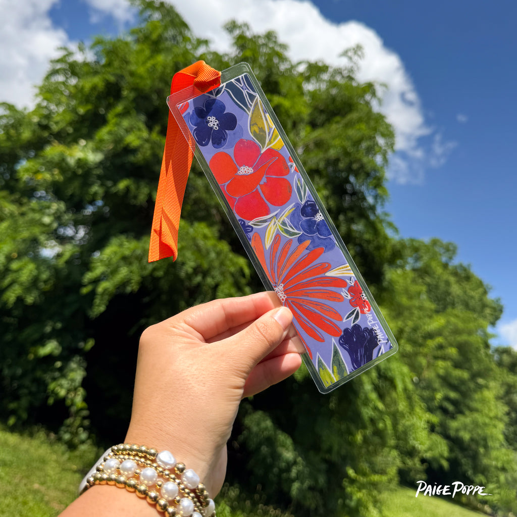 "Blue Suede Bouquet" Ribboned Bookmark