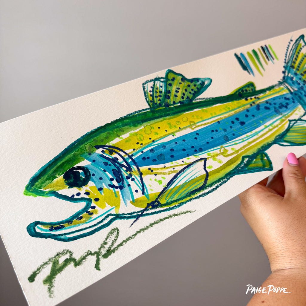 "Berry Trout" Original Watercolor on Paper