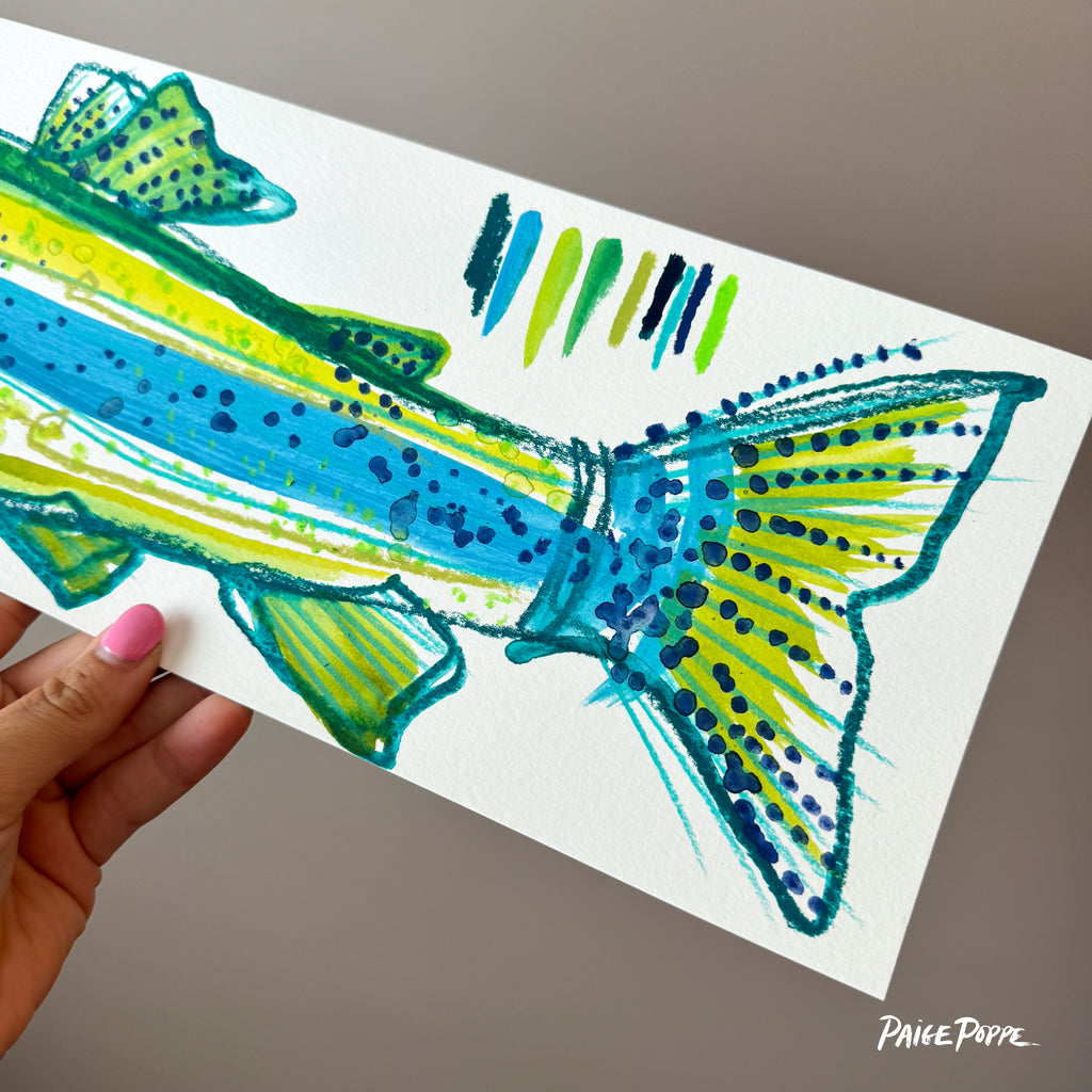 "Berry Trout" Original Watercolor on Paper