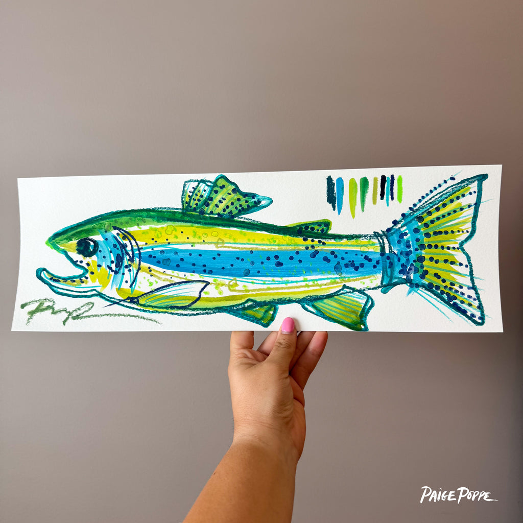 "Berry Trout" Original Watercolor on Paper