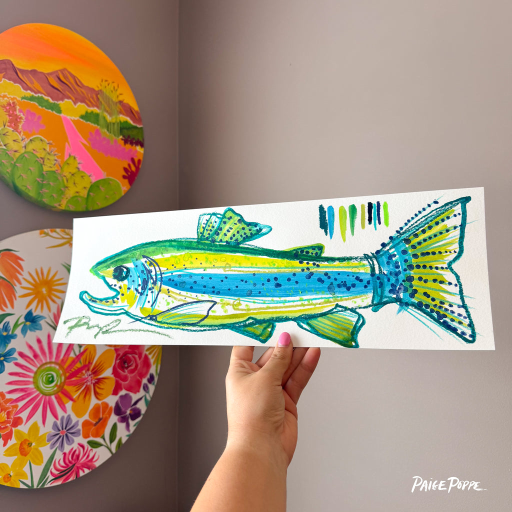 "Berry Trout" Original Watercolor on Paper