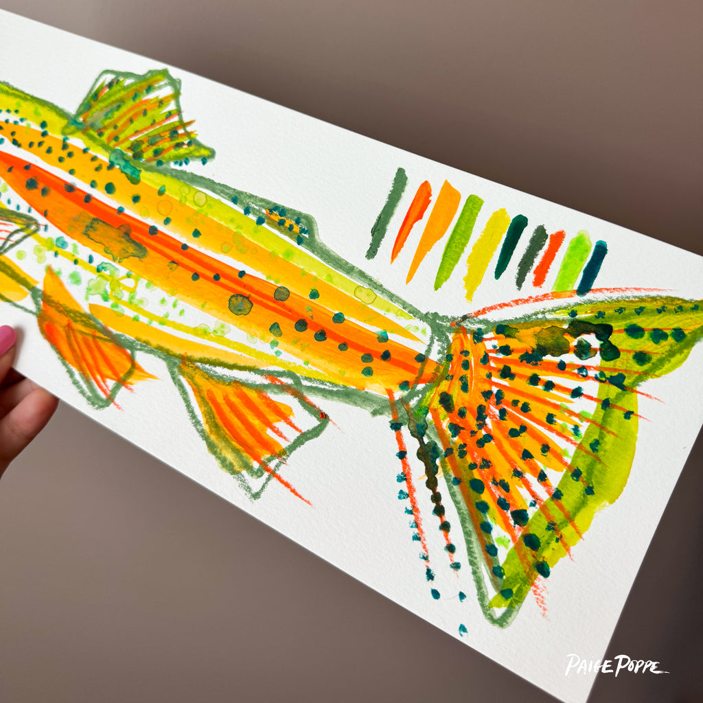 "Basil Trout" Original Watercolor on Paper