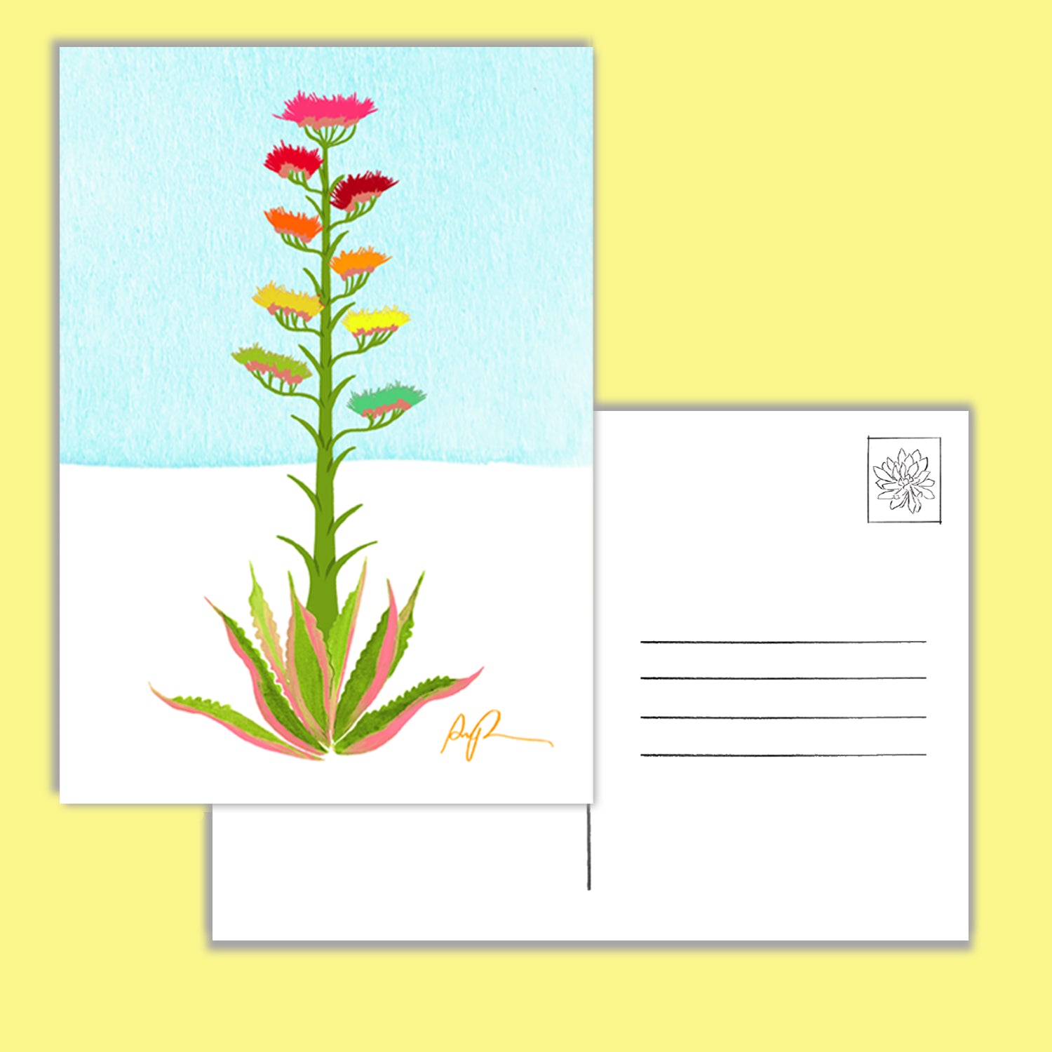 Set of 6 Postcards: Technicolor Botanical – Paige Poppe Art