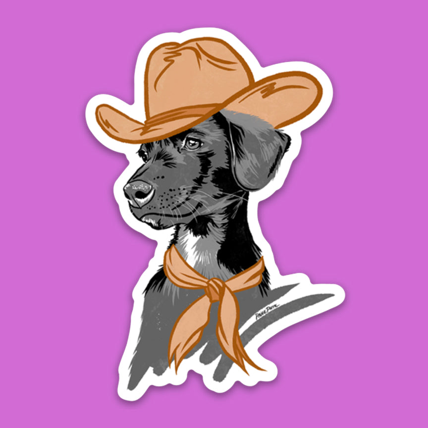 "CowBogey" Dog Diecut Sticker