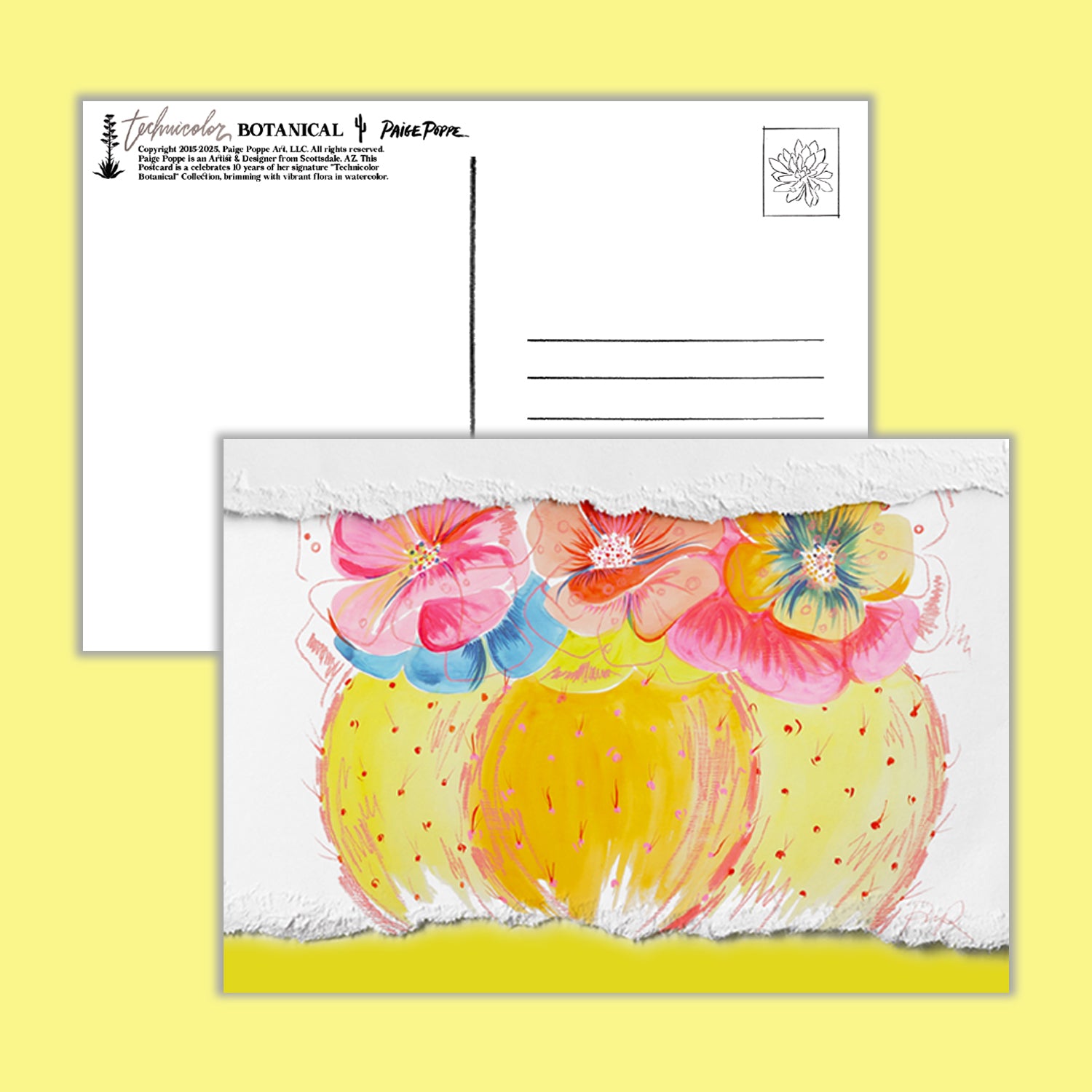 Set of 6 Postcards: Technicolor Botanical – Paige Poppe Art