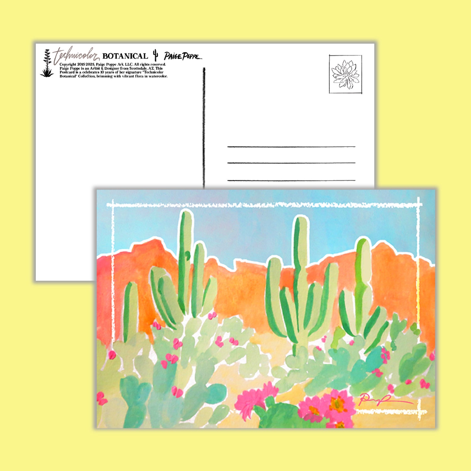 Set of 6 Postcards: Technicolor Botanical – Paige Poppe Art