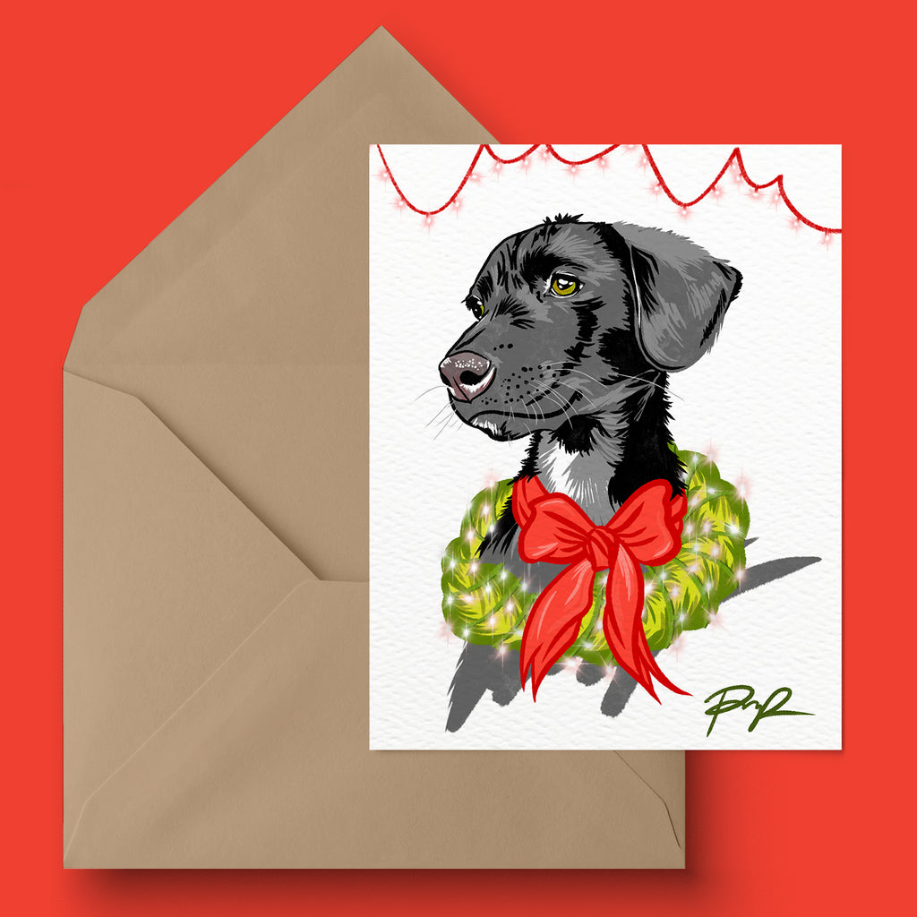 "Festive Pup" Holiday Greeting Card