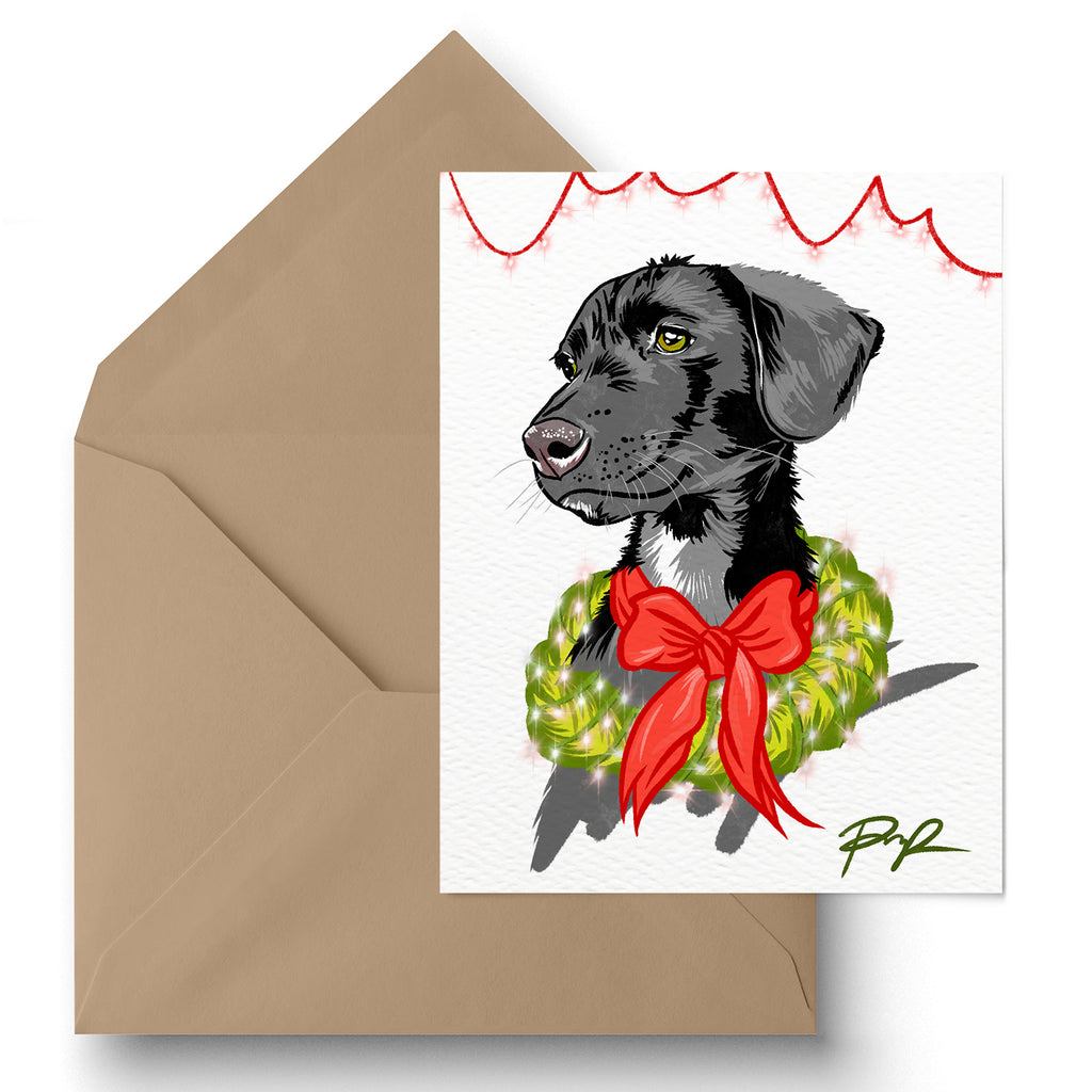"Festive Pup" Holiday Greeting Card