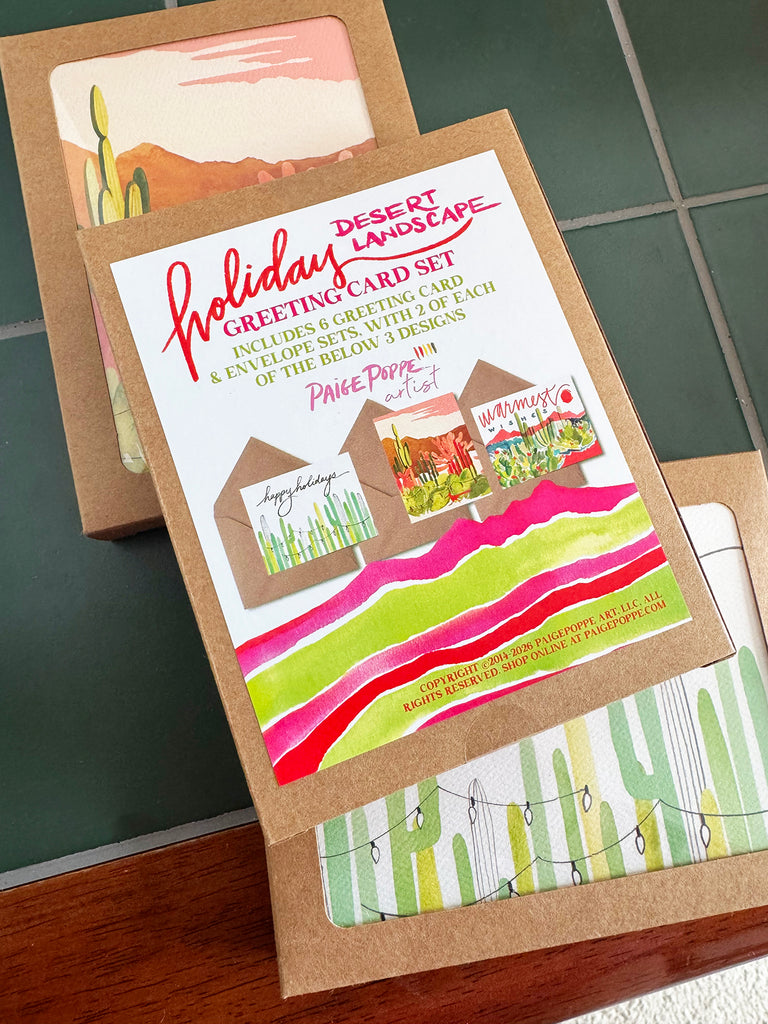 "Holiday Desert Landscape" Boxed Set of Greeting Cards