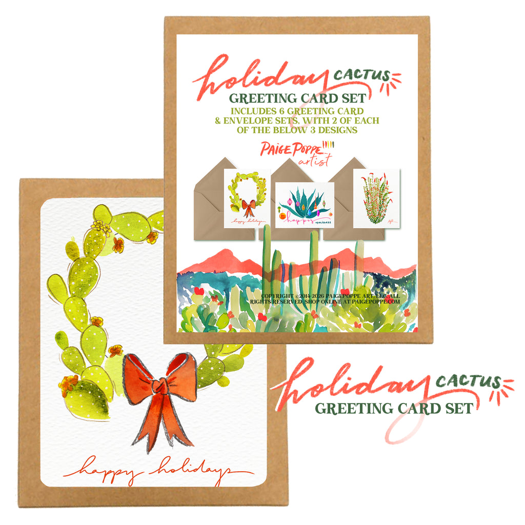 "Holiday Cactus" Boxed Set of Greeting Cards