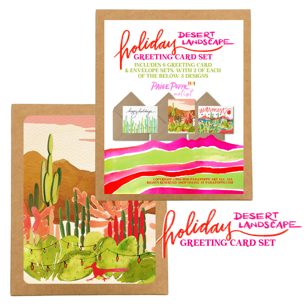 "Holiday Desert Landscape" Boxed Set of Greeting Cards