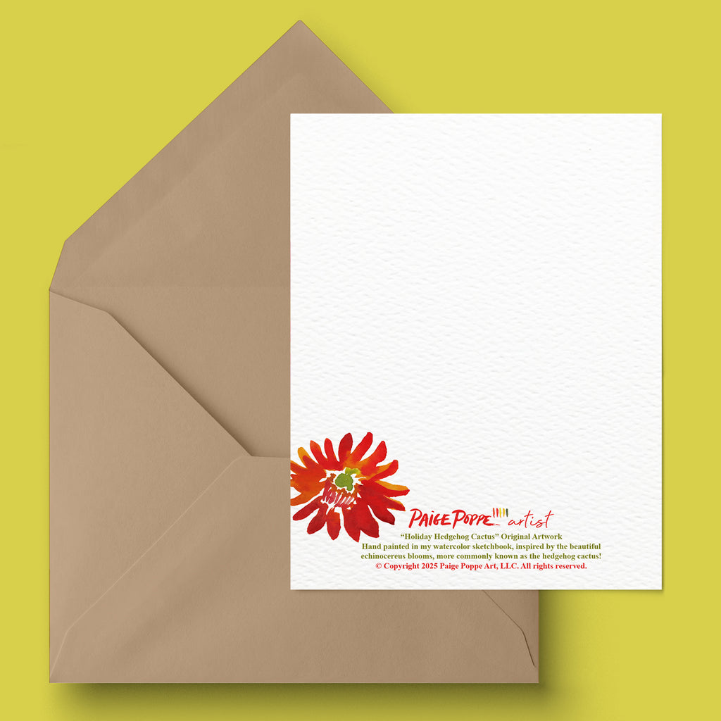 "Hedgehog Cactus" Holiday Greeting Card