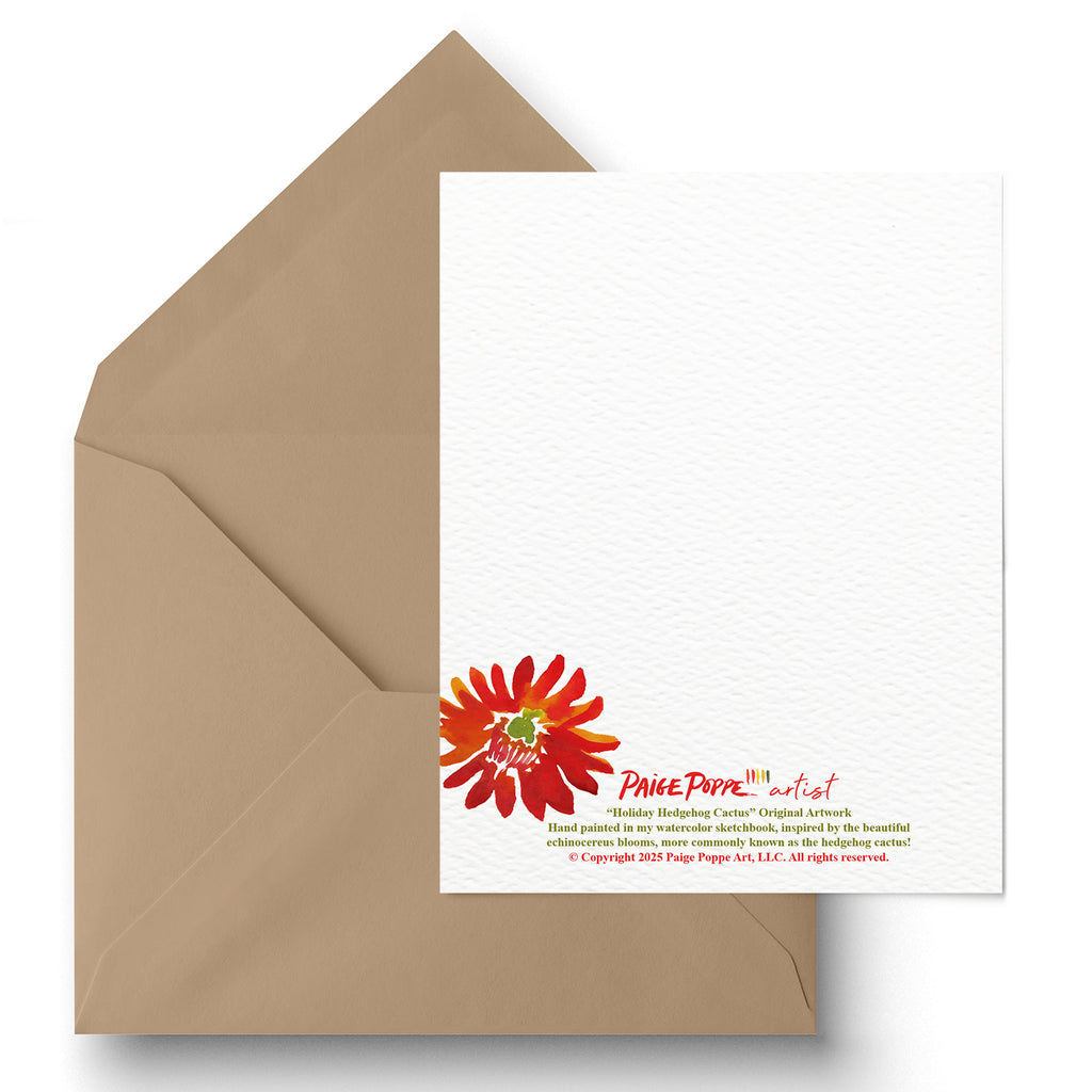 "Hedgehog Cactus" Holiday Greeting Card