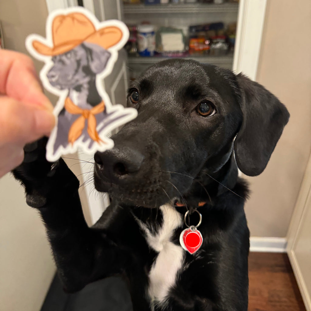 "CowBogey" Dog Diecut Sticker