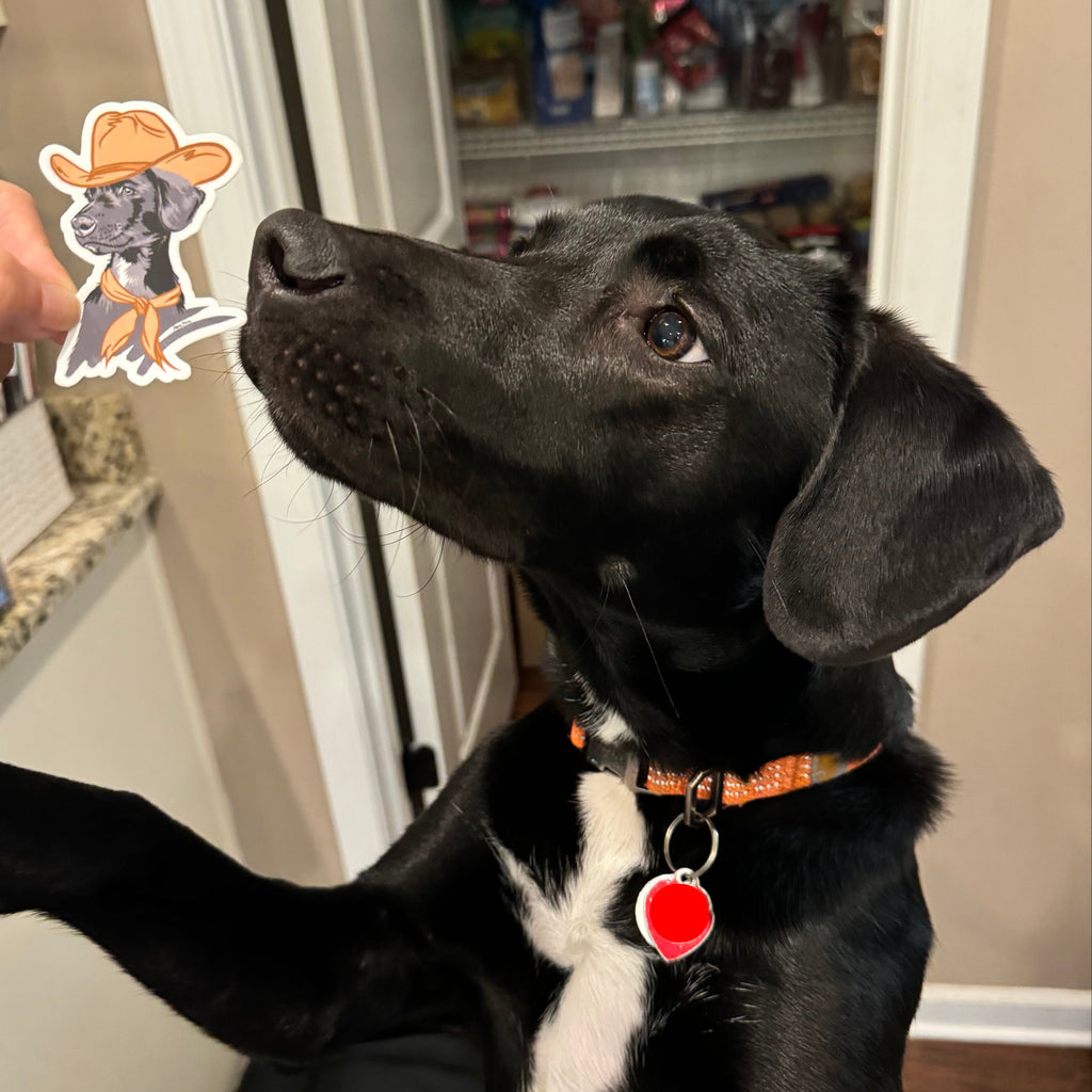 "CowBogey" Dog Diecut Sticker