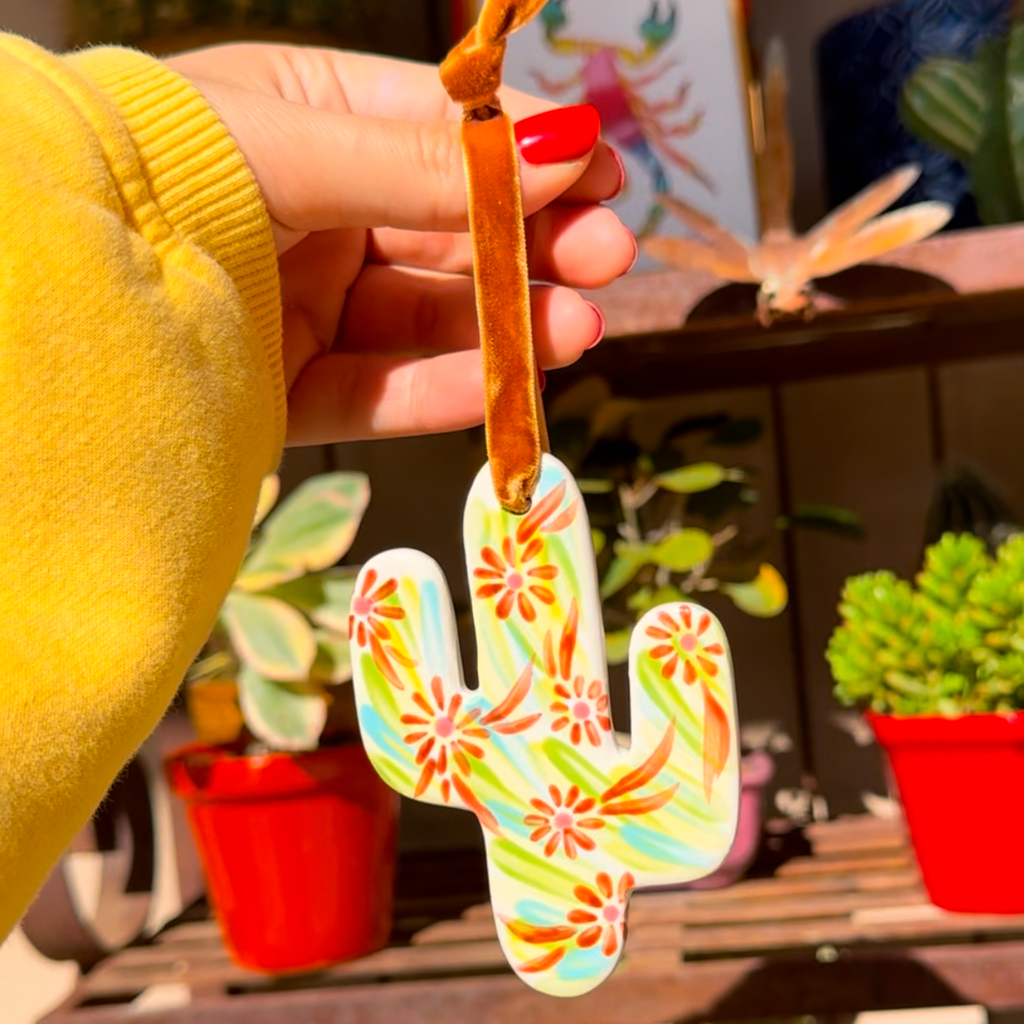 "Groovy Babe" Handpainted Ceramic Ornament