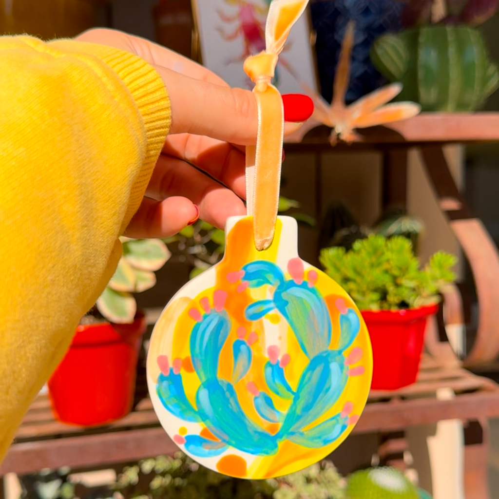 "Psychedelic Holiday" Handpainted Ceramic Ornament