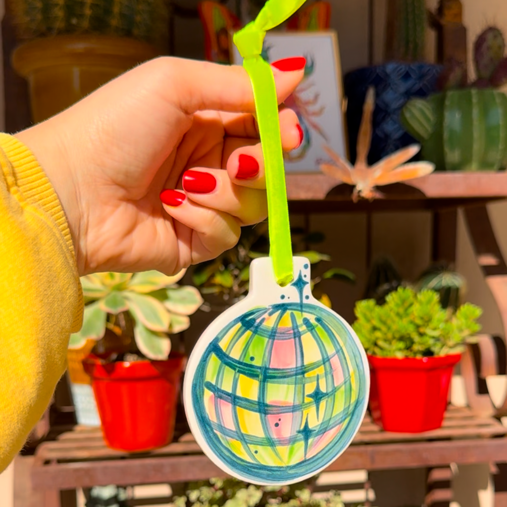 "Disco Dance" Handpainted Ceramic Ornament