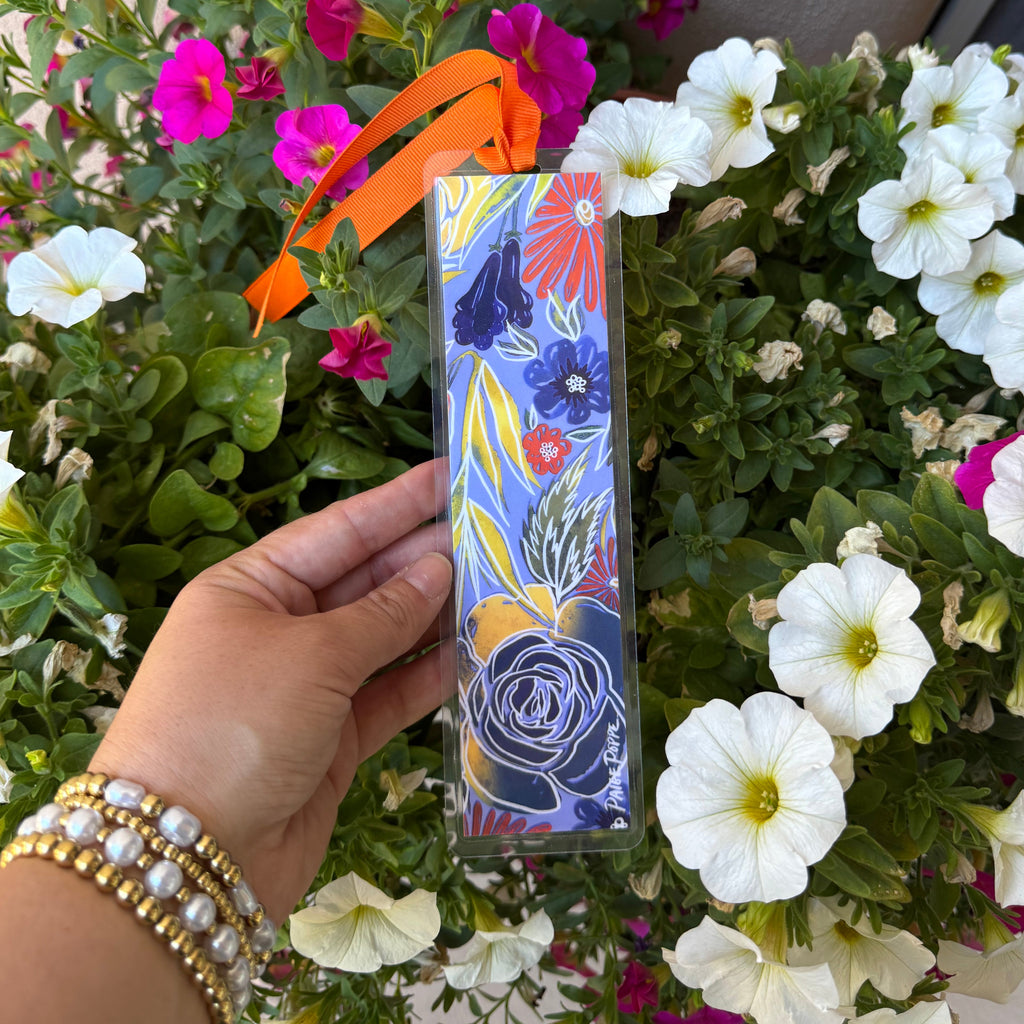 "Blue Suede Bouquet" Ribboned Bookmark