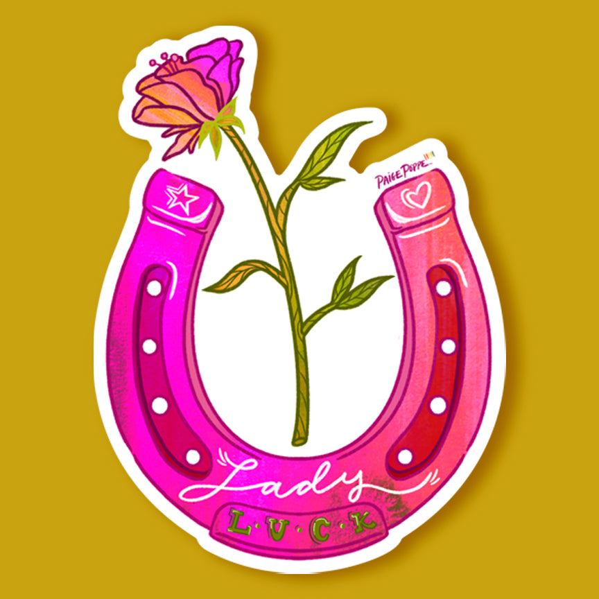 "Lady Luck" Horeshoe Sticker
