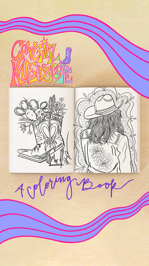 "Cowgirl Kaleidoscope" Coloring Book
