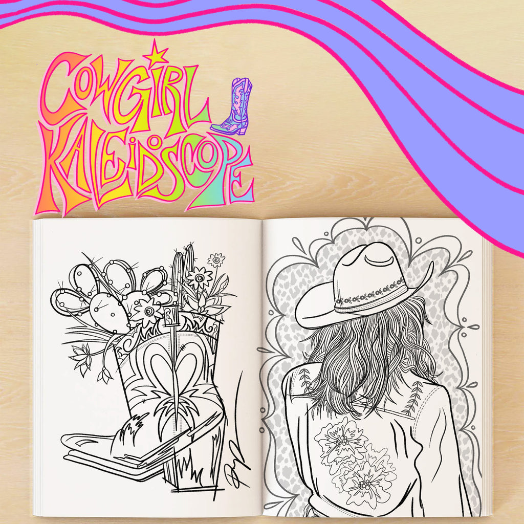 "Cowgirl Kaleidoscope" Coloring Book