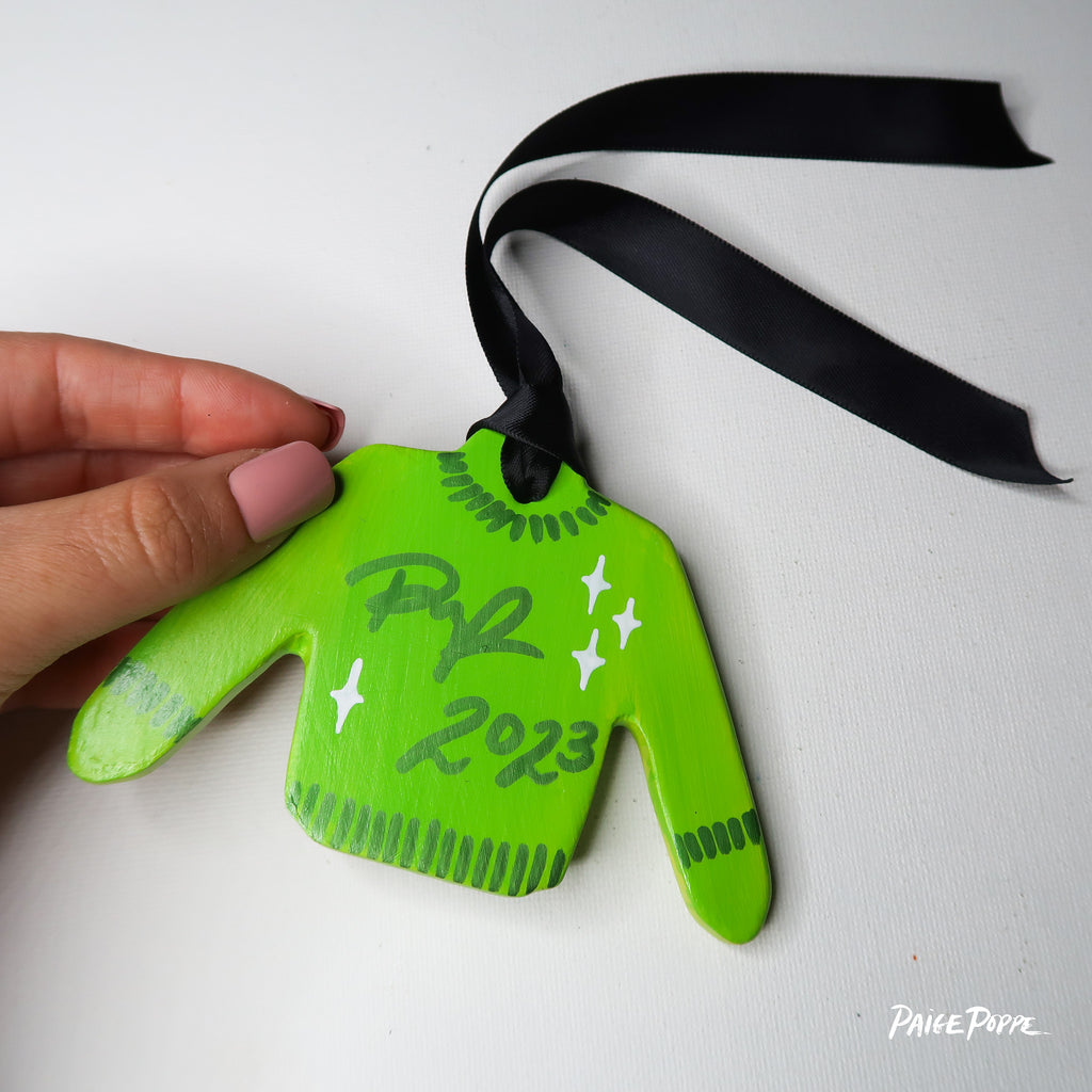 "Festive Disco" Handpainted Ceramic Ornament