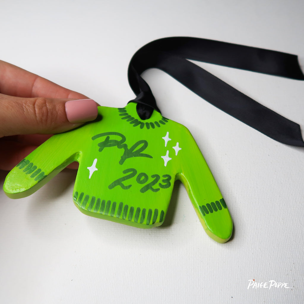 "Festive Disco" Handpainted Ceramic Ornament