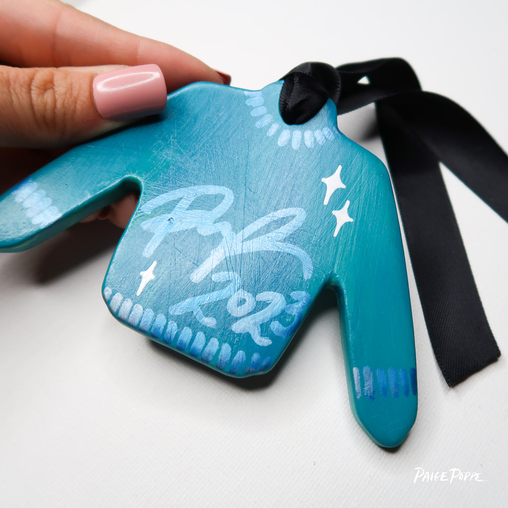 "Dressed in Disco" Handpainted Ceramic Ornament