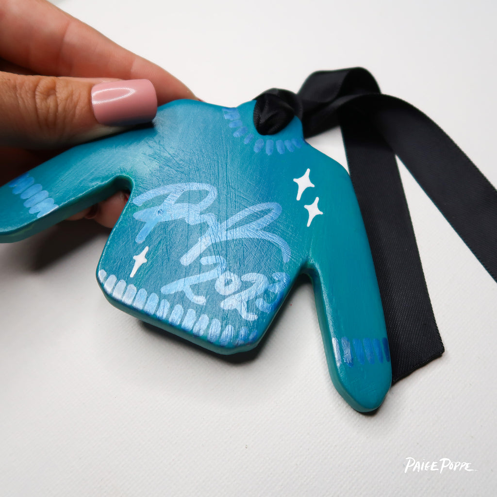 "Dressed in Disco" Handpainted Ceramic Ornament