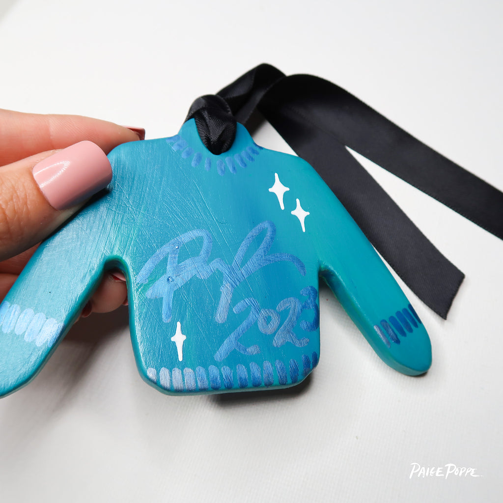 "Dressed in Disco" Handpainted Ceramic Ornament