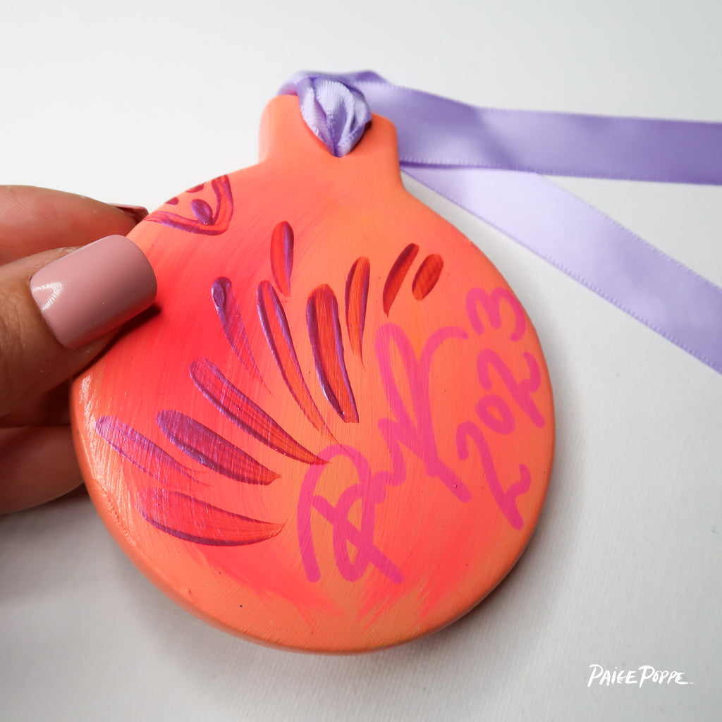 "Wings that Shine" Handpainted Ceramic Ornament