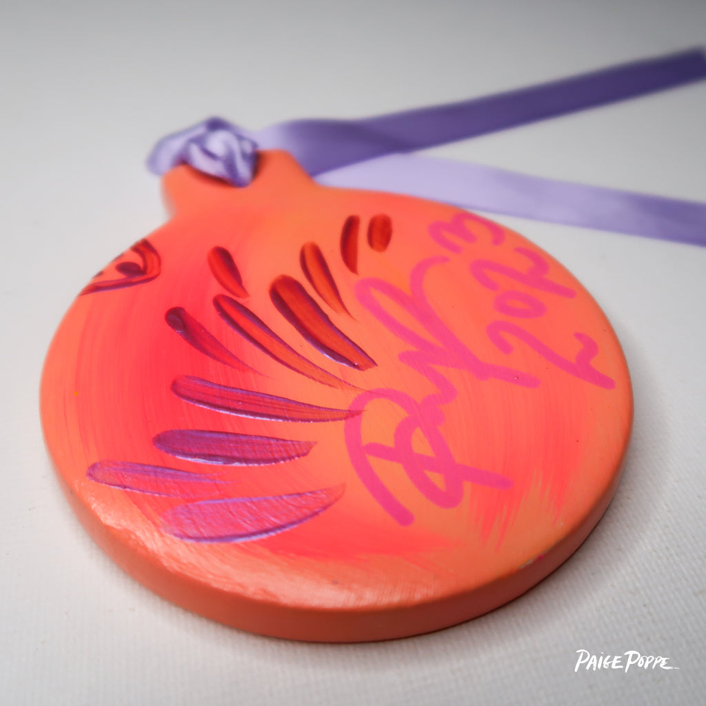 "Wings that Shine" Handpainted Ceramic Ornament