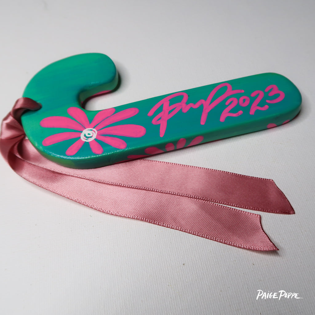 "Frosted Blooms" Handpainted Ceramic Ornament