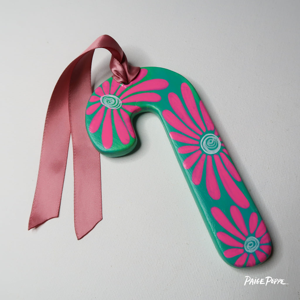 "Frosted Blooms" Handpainted Ceramic Ornament