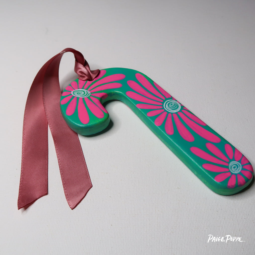 "Frosted Blooms" Handpainted Ceramic Ornament