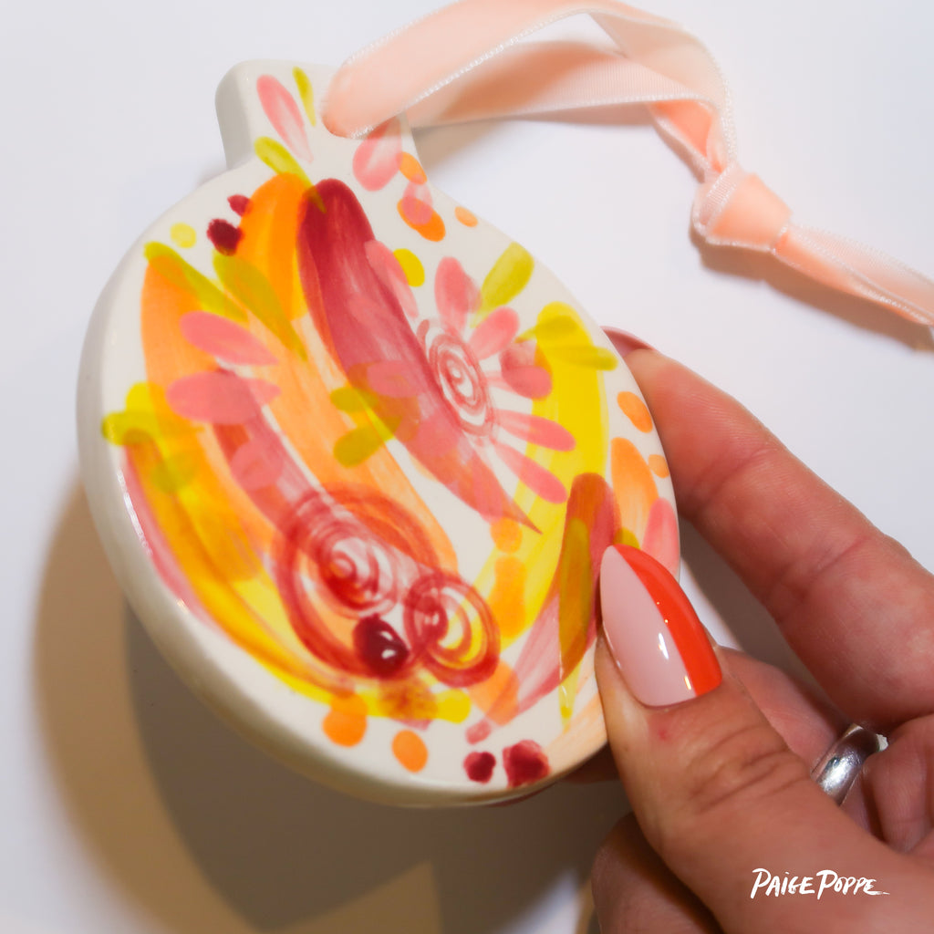 "Boldest Brushstrokes" Handpainted Ceramic Ornament