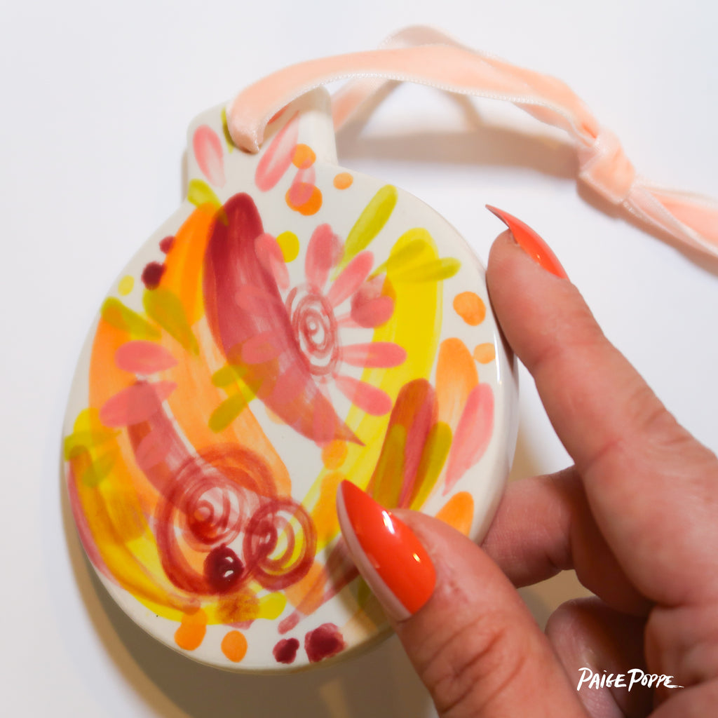 "Boldest Brushstrokes" Handpainted Ceramic Ornament