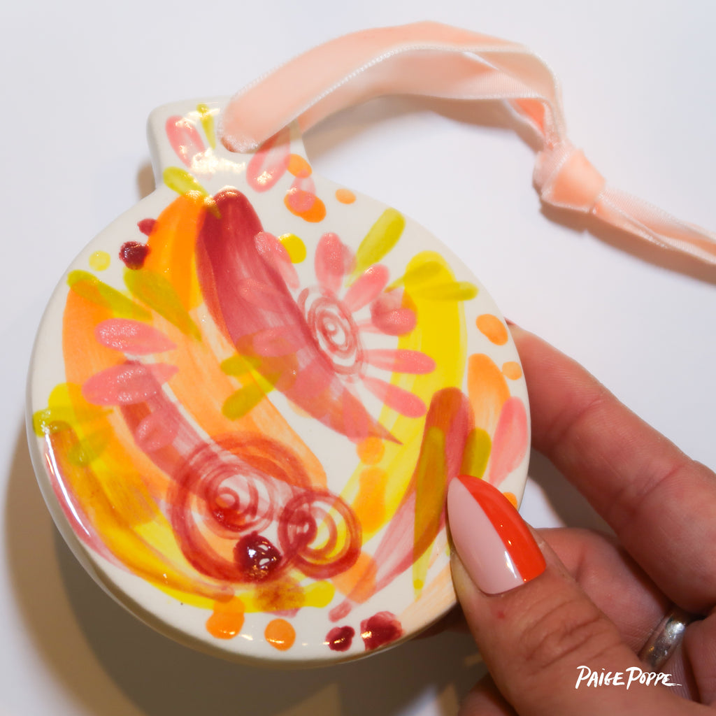 "Boldest Brushstrokes" Handpainted Ceramic Ornament