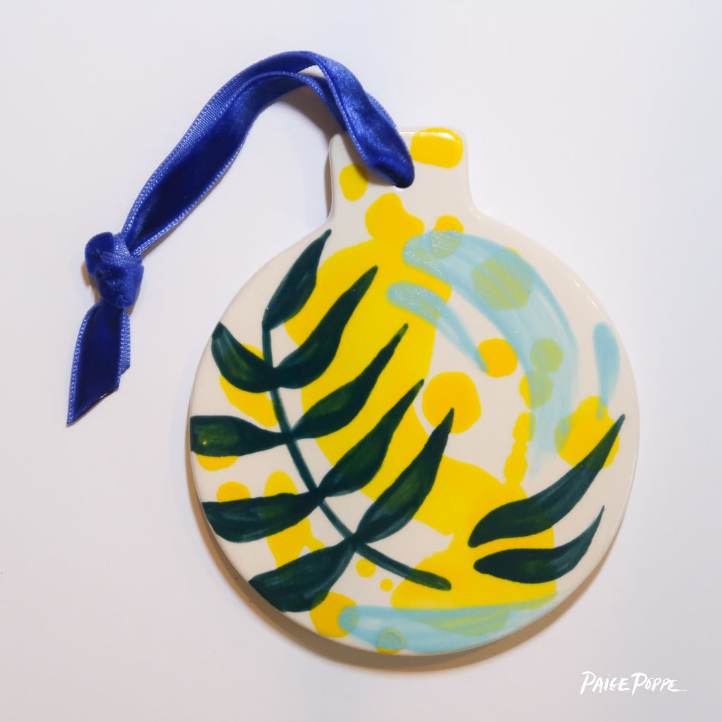 "Brimming with Botanicals" Handpainted Ceramic Ornament