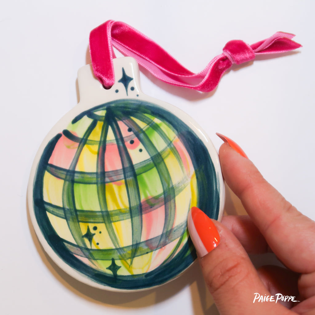 "Disco Magic" Handpainted Ceramic Ornament