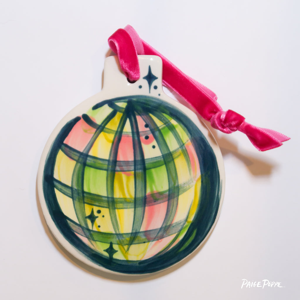 "Disco Magic" Handpainted Ceramic Ornament