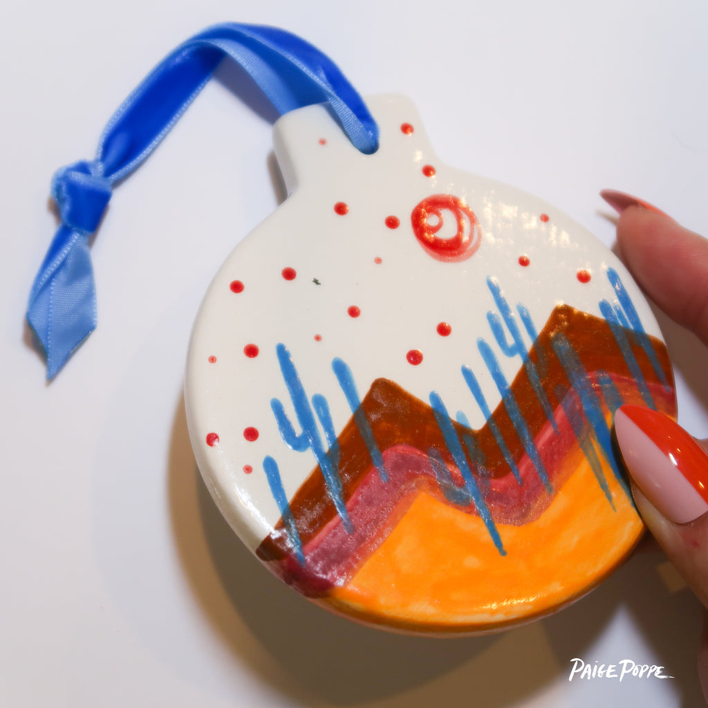 IMPERFECT "Sonoran Skies" Handpainted Ceramic Ornament