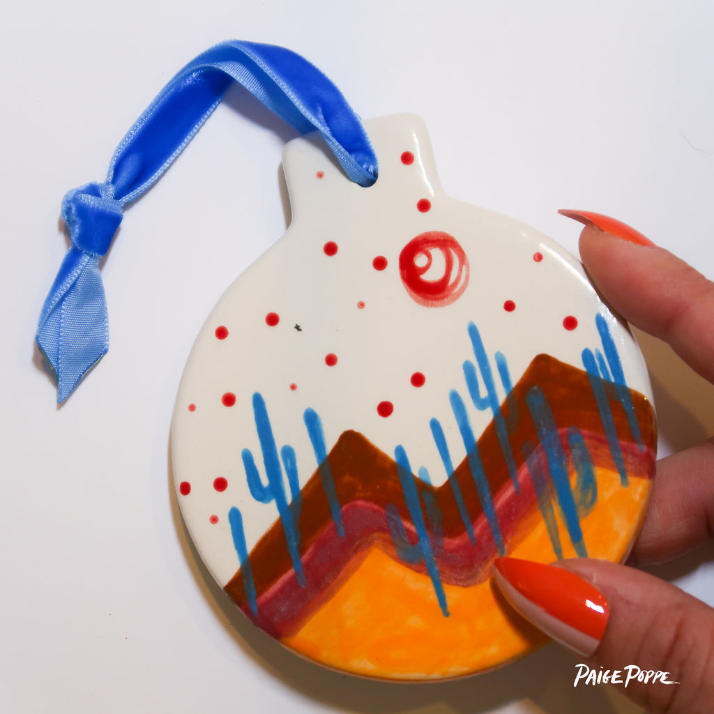 IMPERFECT "Sonoran Skies" Handpainted Ceramic Ornament