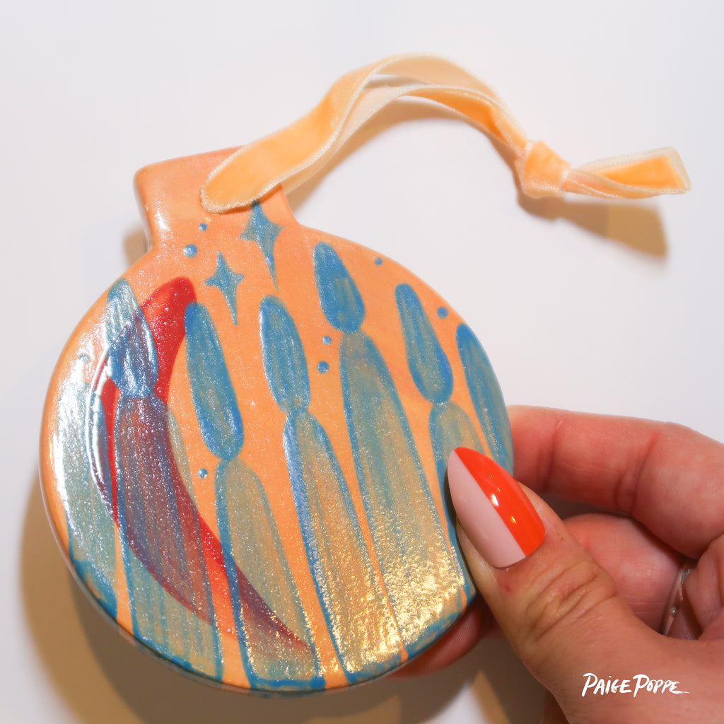 "Sunset Glow" Handpainted Ceramic Ornament