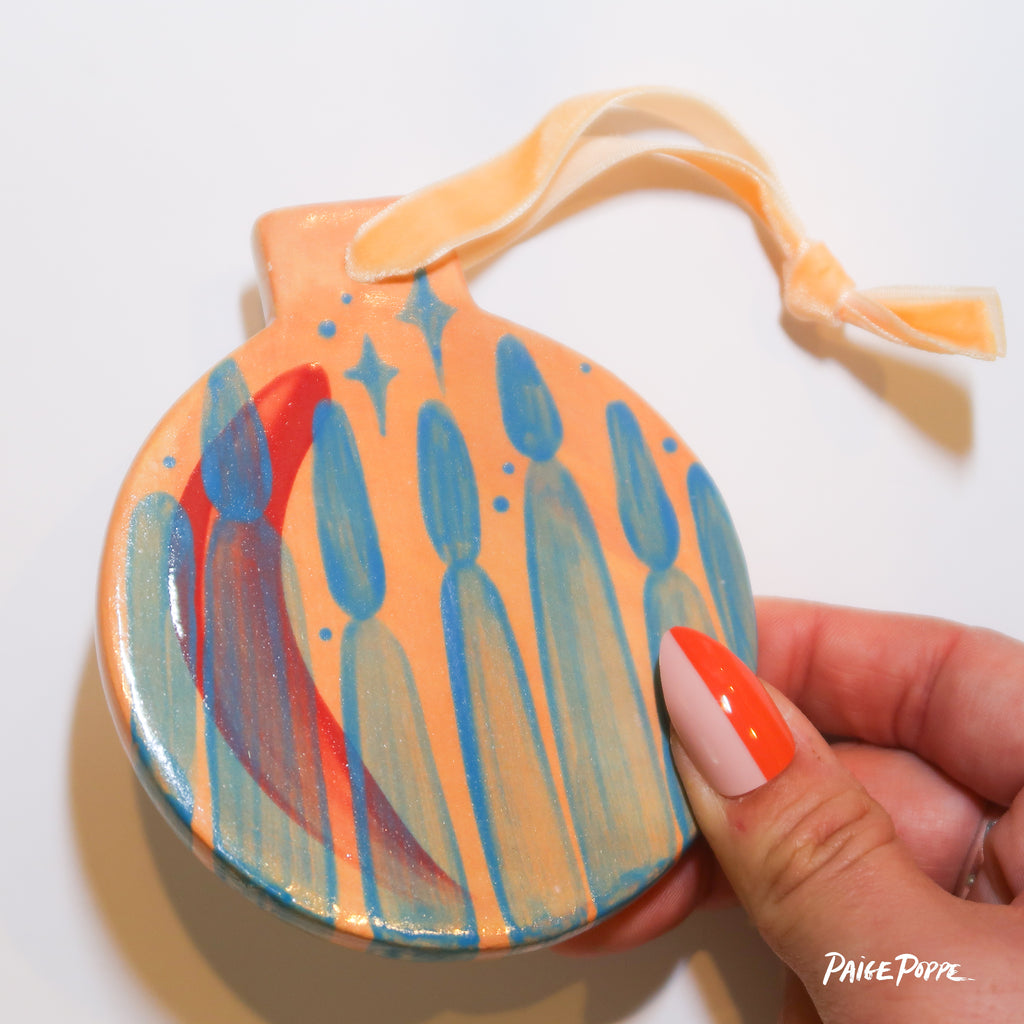 "Sunset Glow" Handpainted Ceramic Ornament